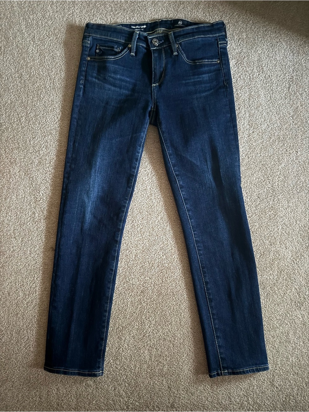 ADRIANO GOLDSCHMIED Classic Dark Blue Cigarette Crop Jeans
